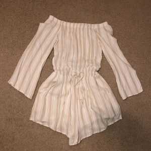 Cream Off-The-Shoulder Romper!